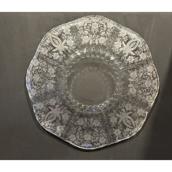 Vintage Viking Crystal Glass Radiance PRELUDE Etch  Serving Platter  Entertain - Picture 3 of 3